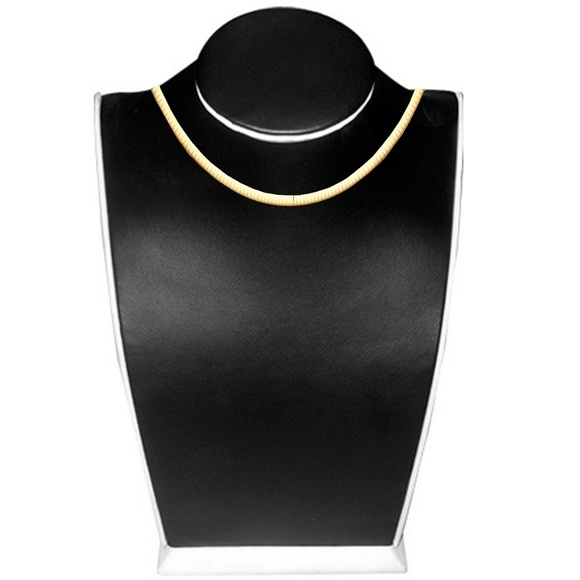 14K Yellow 4mm Reversible Omega Necklace - 16" - Picture 2 of 3